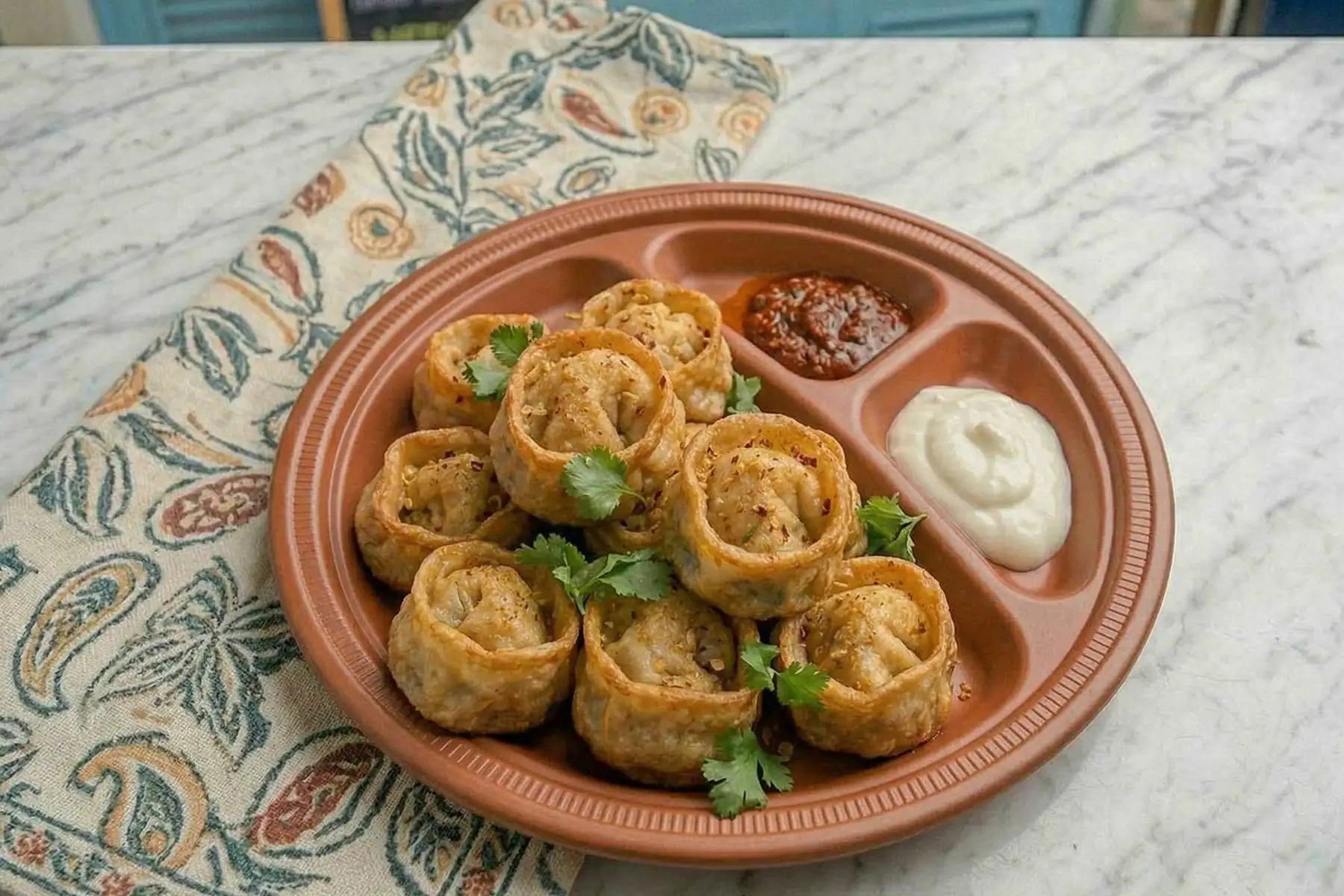Crunchy Fried Veg Momos [8 Pieces]