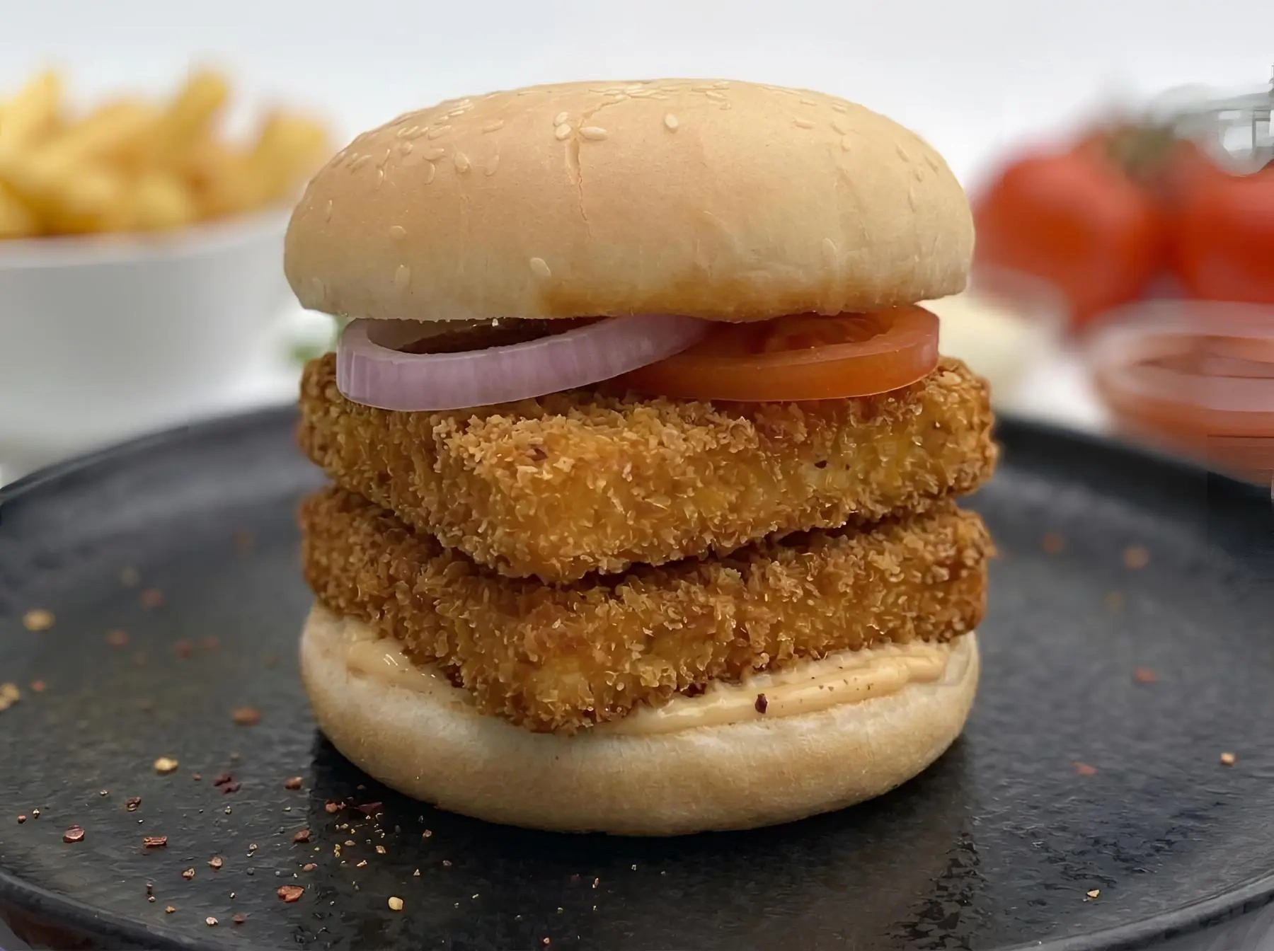 Double Paneer N Crunchy Burger